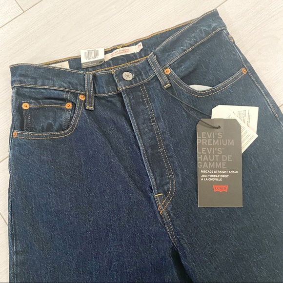 NWT Levi’s rib cage straight ankle dark wash - Picture 5 of 13